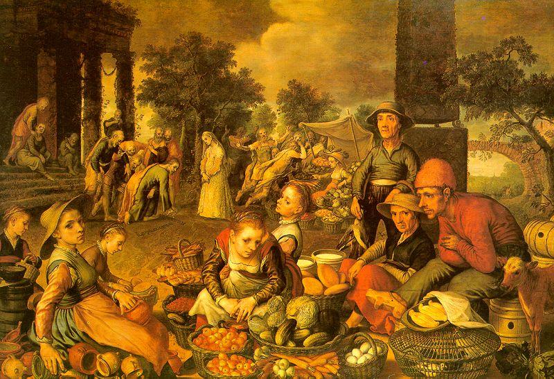 Pieter Aertsen Market Scene with Christ and the Adulteress oil painting picture